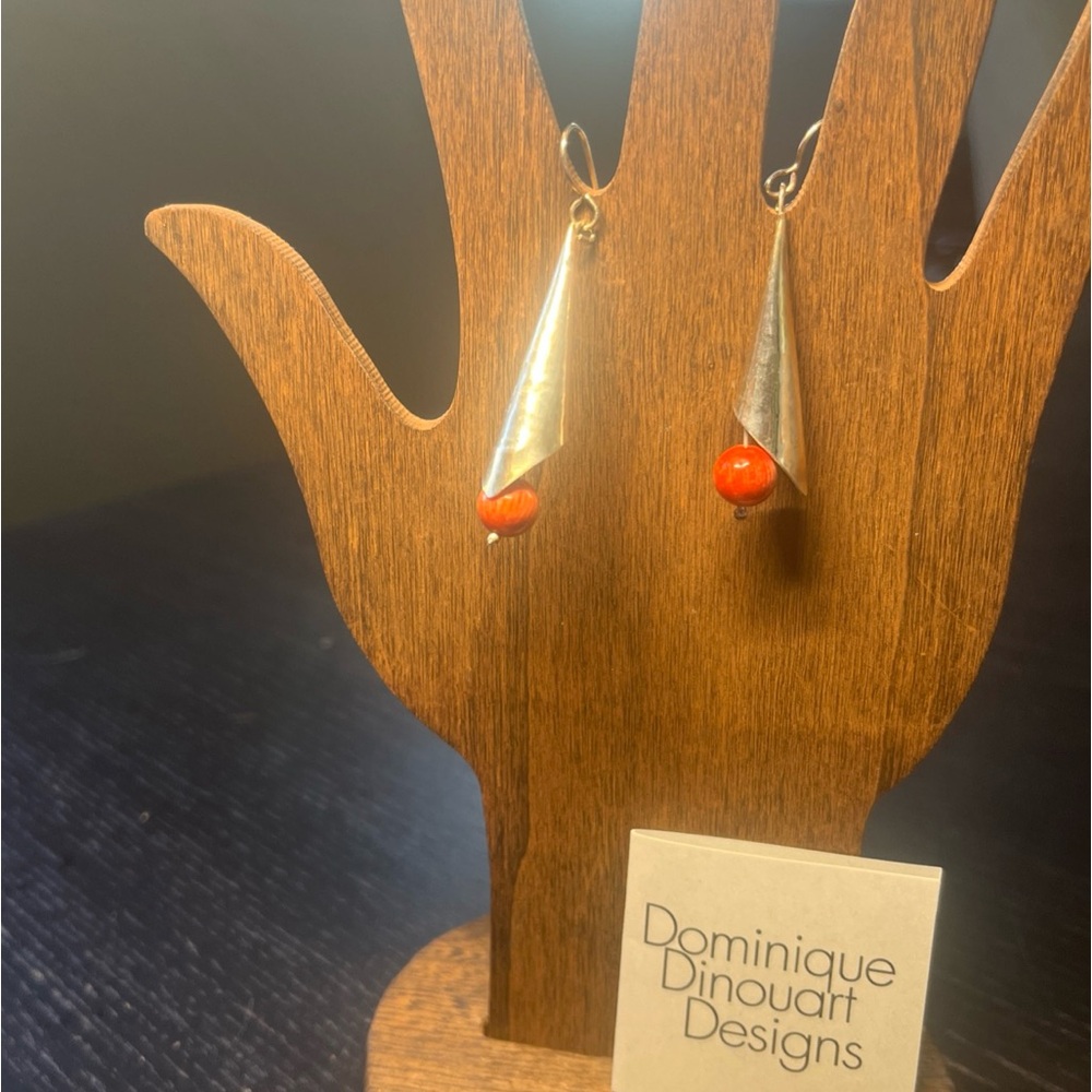Vibrant Red and Orange Earrings